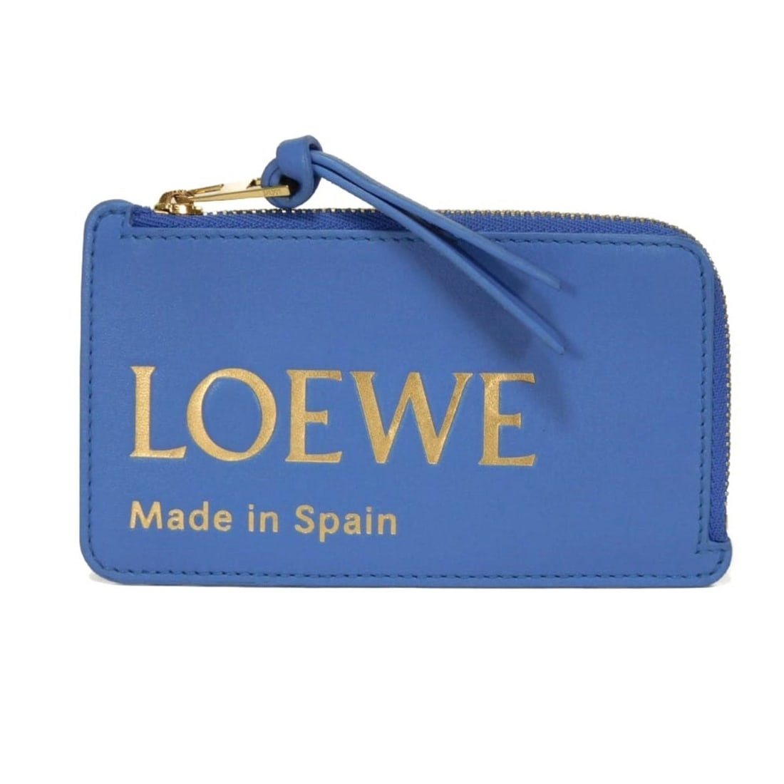 LOEWE Miss Coin Case/Card Case, L-Shaped, Embossed with Foil, Seaside Blue, CLE0Z40X01,: --- Catalog ---Category: SizeSize (HxWxD): 7.5cm x 12.5cm x 1cm / 2.95'' x 4.92'' x 0.39''Category: DesignType: Coin purse/coin caseColor: BlueGender: Men,WomenMaterial: Leather Leather/Fur Type: Calf