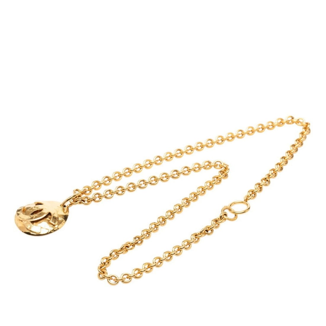 CHANEL Coco Mark Matelasse Vintage Long Necklace Gold Plated Women's (1 of 13)