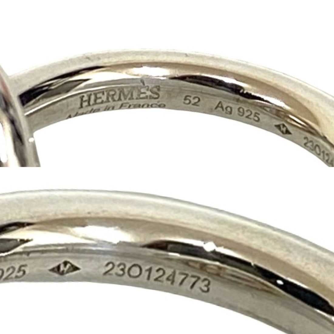HERMES Echappé Silver 925 Ring, Size 9, Silver, 28027 - 2