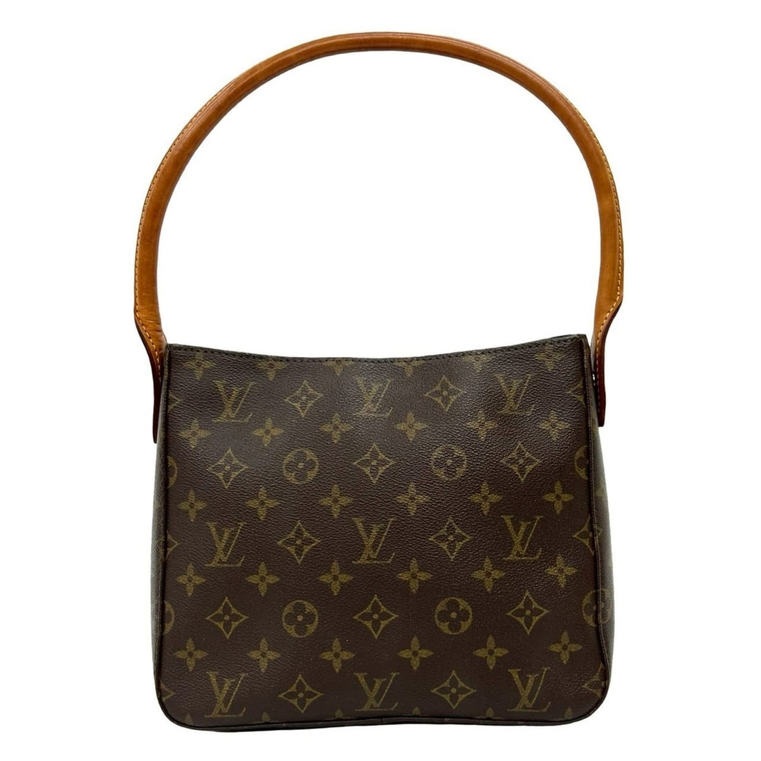 LOUIS VUITTON Looping MM Monogram Leather Semi-One Shoulder Bag/Handbag, Brown, 57156: --- Catalog ---Category: SizeSize (HxWxD): 20cm x 24cm x 10cm / 7.87'' x 9.44'' x 3.93''Category: DesignType: Handbag, Shoulder bagColor: BrownGender: WomenMaterial: Leather , PVC Category: GeneralBra
