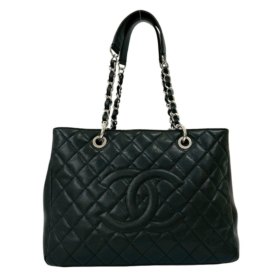 CHANEL Matelasse Coco Mark Caviar Skin Tote Bag, Black, 552-2: --- Catalog ---Category: SizeSize (HxWxD): 24cm x 33cm x 13cm / 9.44'' x 12.99'' x 5.11''Category: DesignType: Handbag, Tote bagColor: BlackGender: WomenMaterial: Grained Calfskin Category: