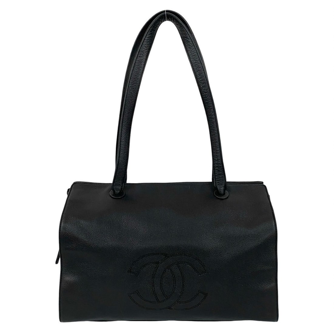 CHANEL Coco Stitch Leather Tote Bag/Semi-Shoulder Bag, Black, 41650: --- Catalog ---Category: SizeSize (HxWxD): 25cm x 38cm x 22cm / 9.84'' x 14.96'' x 8.66''Category: DesignType: Shoulder bag, Tote bagColor: BlackGender: WomenMaterial: Leather Category: GeneralBrand: