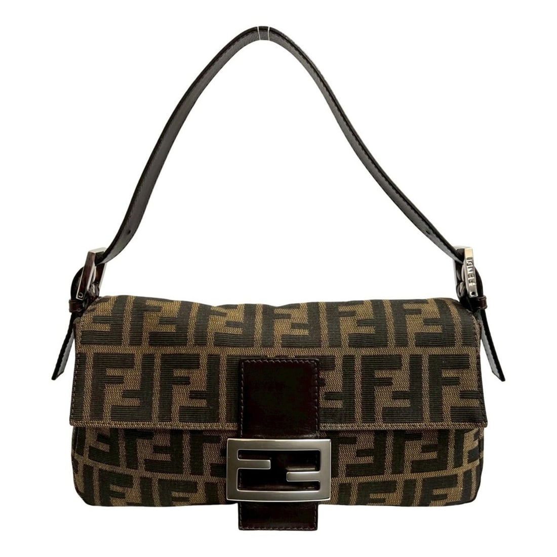 FENDI Mamma Bucket Zucca FF Leather Canvas Semi-One Shoulder Bag Brown 1722a: --- Catalog ---Category: SizeSize (HxWxD): 14cm x 26cm x 4cm / 5.51'' x 10.23'' x 1.57''Category: DesignType: Shoulder bagColor: Black, BrownGender: WomenMaterial: Leather , Canvas Category: GeneralBr