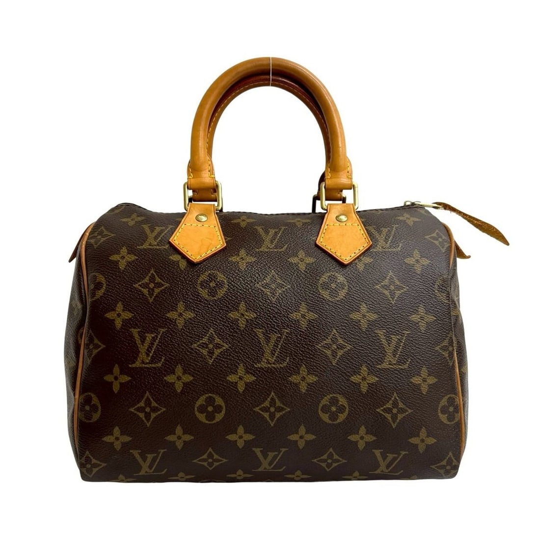 LOUIS VUITTON Speedy 25 Monogram Logo Leather Handbag Brown 34165 (1 of 14)