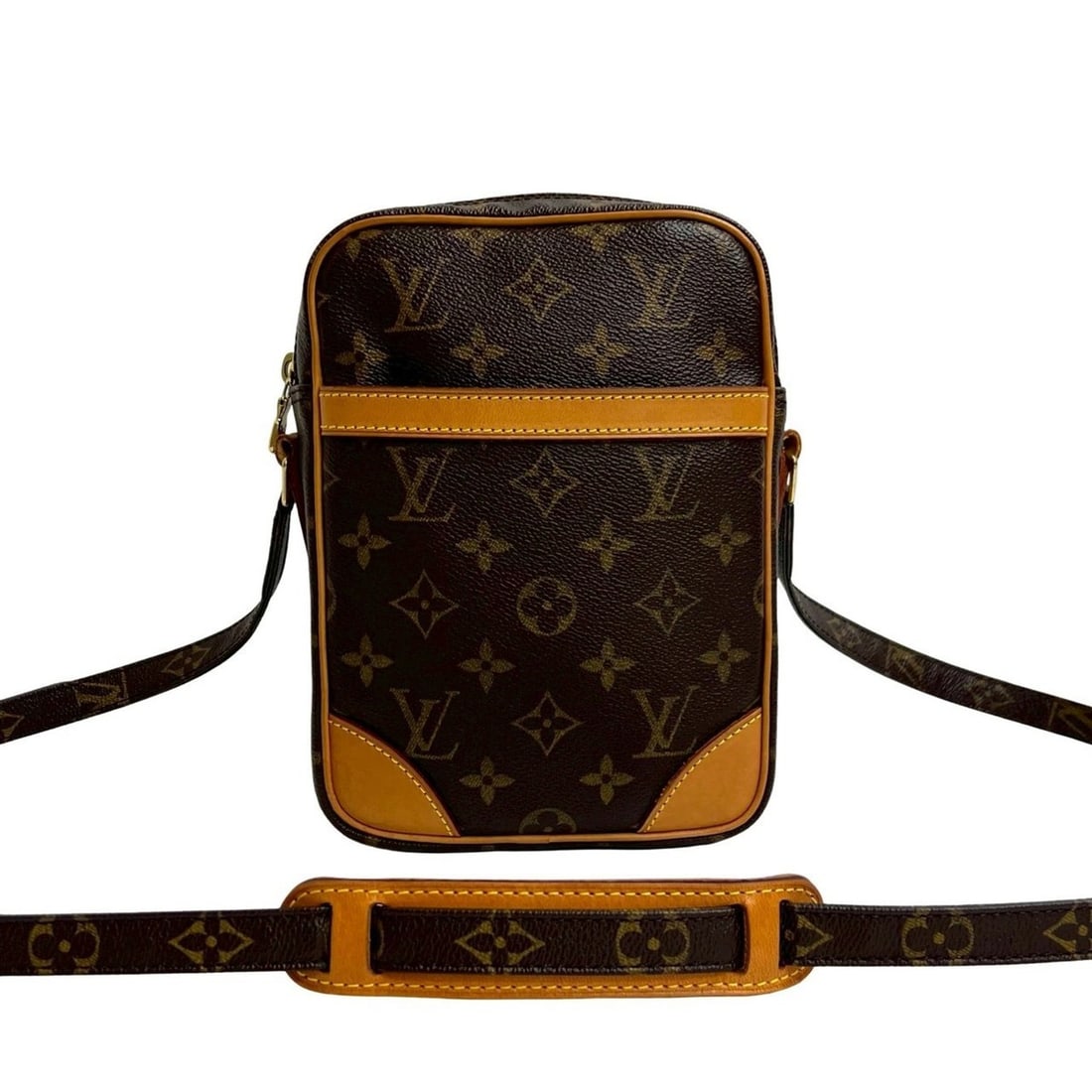 LOUIS VUITTON Danube Monogram Leather Mini Shoulder Bag, Brown, 86360: --- Catalog ---Category: SizeSize (HxWxD): 20cm x 16cm x 5cm / 7.87'' x 6.29'' x 1.96''Category: DesignType: Shoulder bagColor: BrownGender: WomenMaterial: Leather , PVC Category: GeneralBrand: Louis