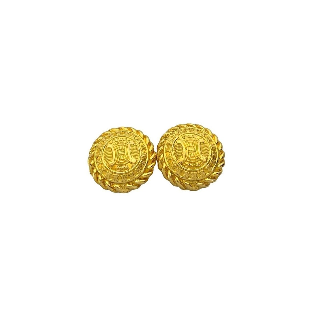 CELINE Triomphe Circle Motif GP Earrings and Ear Cuffs, Gold, 62204: --- Catalog ---Category: SizeSize (HxWxD): 30.00mm x 30.00mm / 1.18'' x 1.18''Category: DesignType: Clip earringsColor: GoldGender: WomenMaterial: Gold platingCategory: GeneralBrand: Celine--- Item Li