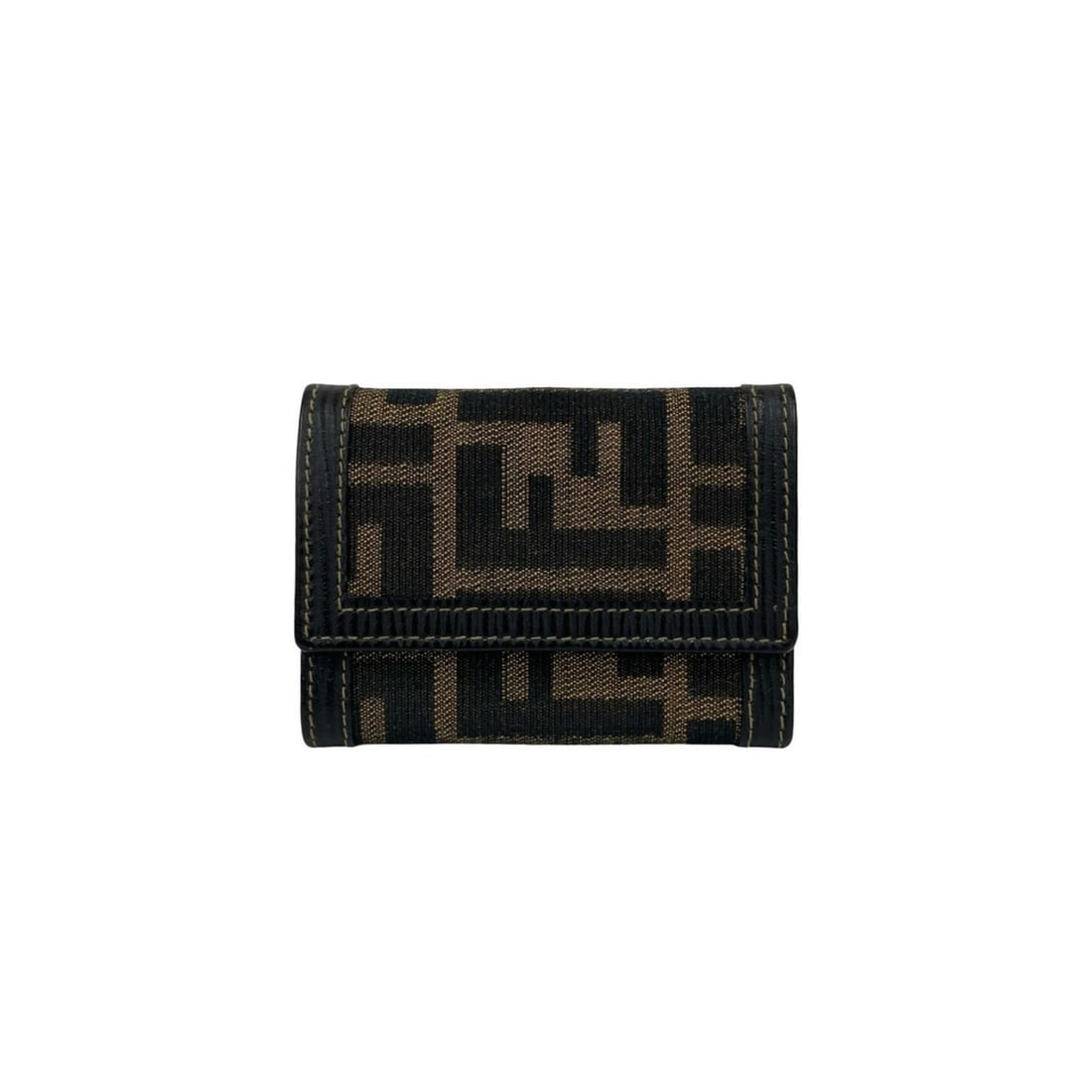 FENDI Zucca FF Canvas Leather Key Case, Cover, Holder, Black/Brown, 12110: --- Catalog ---Category: DesignType: KeycaseColor: Black, BrownGender: WomenMaterial: Canvas , Leather Category: GeneralBrand: FendiCategory: Physical PropertiesSize (HxWxD): 7cm x 9.5cm x 1cm / 2.75'