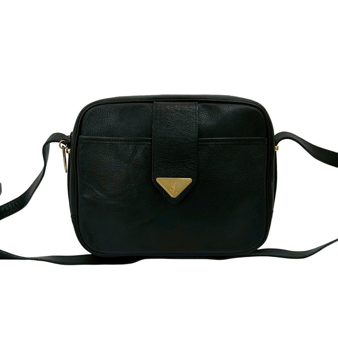 Yves Saint Laurent YSL Logo Leather Mini Shoulder Bag Pochette Black 40167 (1 of 11)