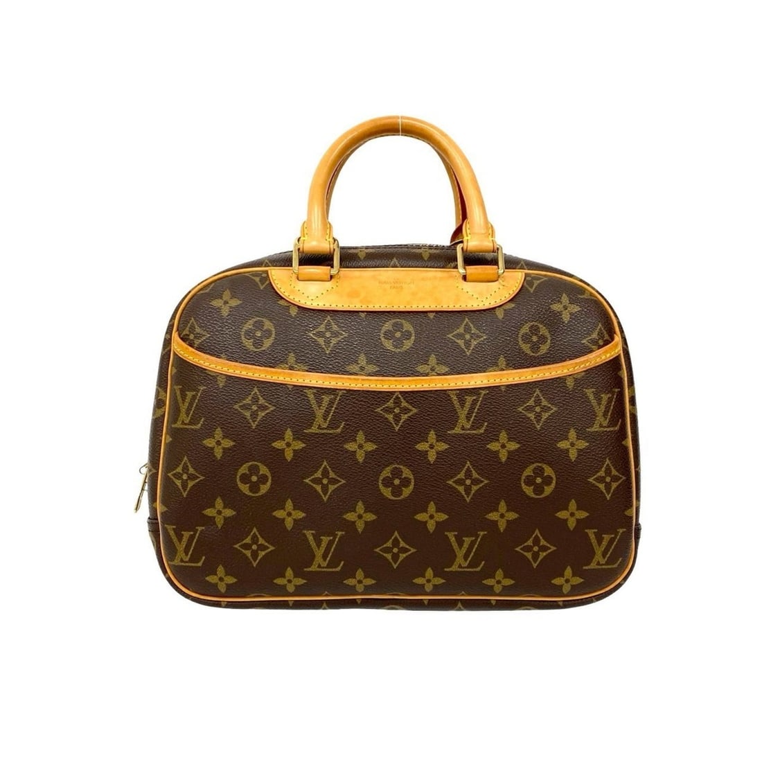 LOUIS VUITTON Trouville Monogram Leather Handbag/Boston Bag/Tote Bag Brown 26479: --- Catalog ---Category: SizeSize (HxWxD): 20cm x 27cm x 10cm / 7.87'' x 10.62'' x 3.93''Category: DesignType: Boston bag, Handbag, Tote bagColor: BrownGender: WomenMaterial: Leather , PVC Category: G