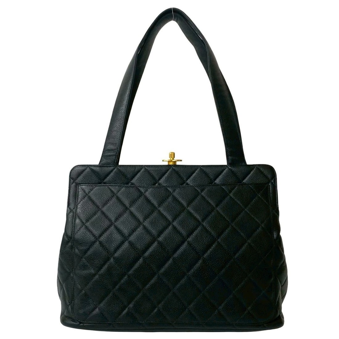 CHANEL Matelasse Coco Mark Caviar Skin Tote Bag, Semi-Shoulder Black, 28272: --- Catalog ---Category: SizeSize (HxWxD): 22cm x 30.5cm x 12cm / 8.66'' x 12'' x 4.72''Category: DesignType: Shoulder bag, Tote bagColor: BlackGender: WomenMaterial: Grained Calfskin Category: Genera