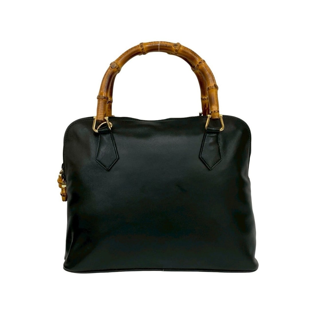 GUCCI Old Gucci Bamboo Leather Handbag Boston Bag Tote Black g16-4: --- Catalog ---Category: SizeSize (HxWxD): 26cm x 32cm x 10cm / 10.23'' x 12.59'' x 3.93''Category: DesignType: Boston bag, Handbag, Tote bagColor: BlackGender: WomenMaterial: Leather Category: Genera