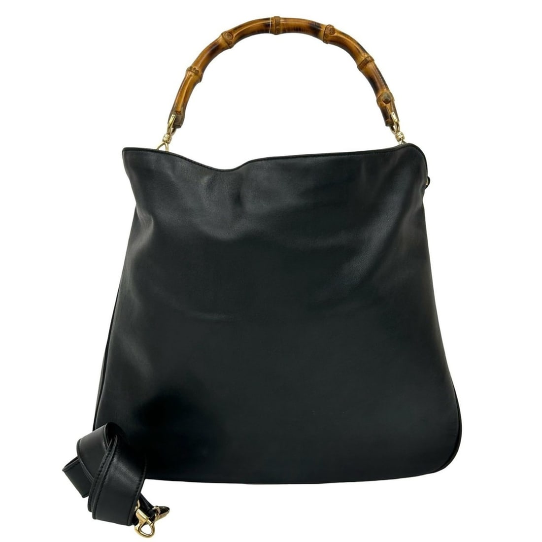 GUCCI Bamboo Line Leather 2-Way Shoulder Bag, Handbag, Tote Black 37454: --- Catalog ---Category: SizeSize (HxWxD): 33cm x 37.5cm x 9.5cm / 12.99'' x 14.76'' x 3.74''Category: DesignType: Handbag, Shoulder bag, Tote bagColor: BlackGender: WomenMaterial: Leather Category: G