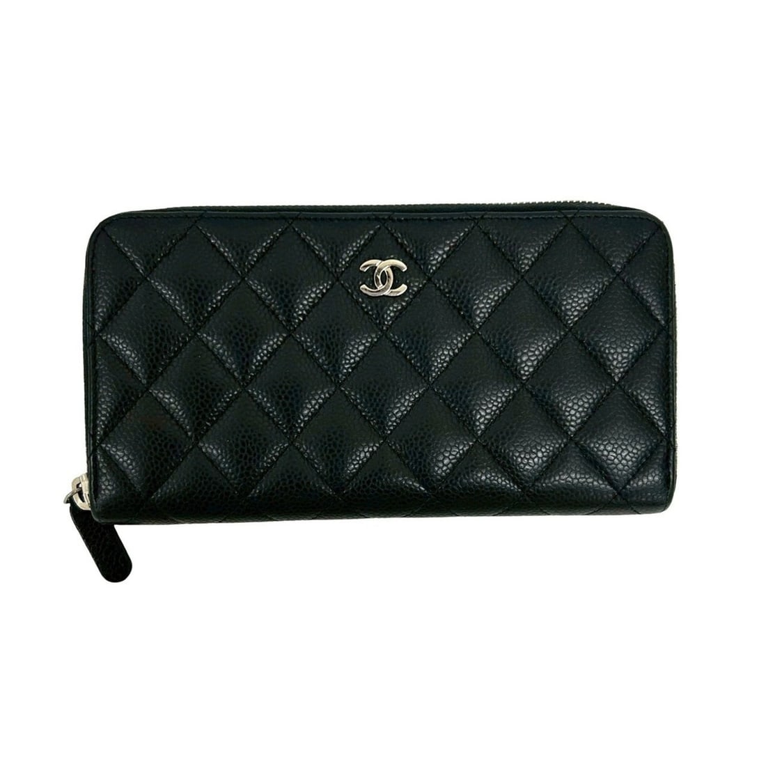 CHANEL Matelasse Coco Mark Caviar Leather Long Wallet, Black, 24417: --- Catalog ---Category: SizeSize (HxWxD): 10cm x 19cm x 2cm / 3.93'' x 7.48'' x 0.78''Category: DesignType: Long wallet (bi-fold)Color: BlackGender: WomenMaterial: Grained Calfskin Category: GeneralB