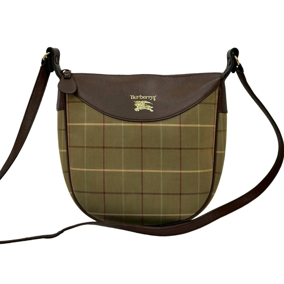 BURBERRYS Check Shadow Horse Logo Canvas and Leather Mini Shoulder Bag, Khaki Brown, 72302: --- Catalog ---Category: SizeSize (HxWxD): 20.5cm x 18cm x 7cm / 8.07'' x 7.08'' x 2.75''Category: DesignType: Shoulder bagColor: Brown, KhakiGender: WomenMaterial: Canvas , Leather Category: GeneralB