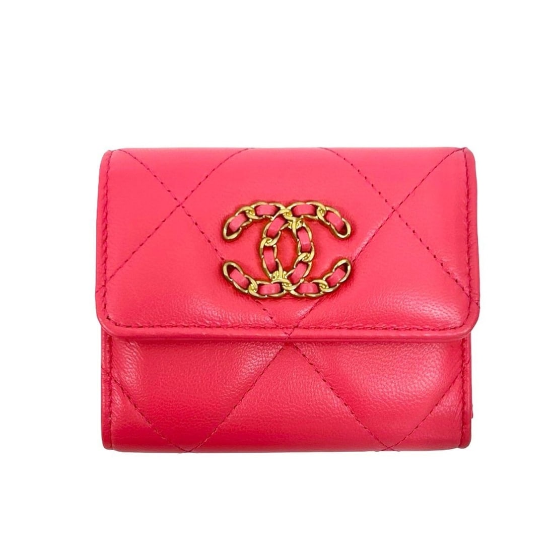 Chanel Coco Mark Leather Tri-fold Wallet Mini Pink 23234: --- Catalog ---Category: SizeSize (HxWxD): 8.5cm x 10.5cm x 3.5cm / 3.34'' x 4.13'' x 1.37''Category: DesignType: Wallet (tri-fold)Color: PinkGender: WomenMaterial: Leather Category: GeneralBrand: Cha