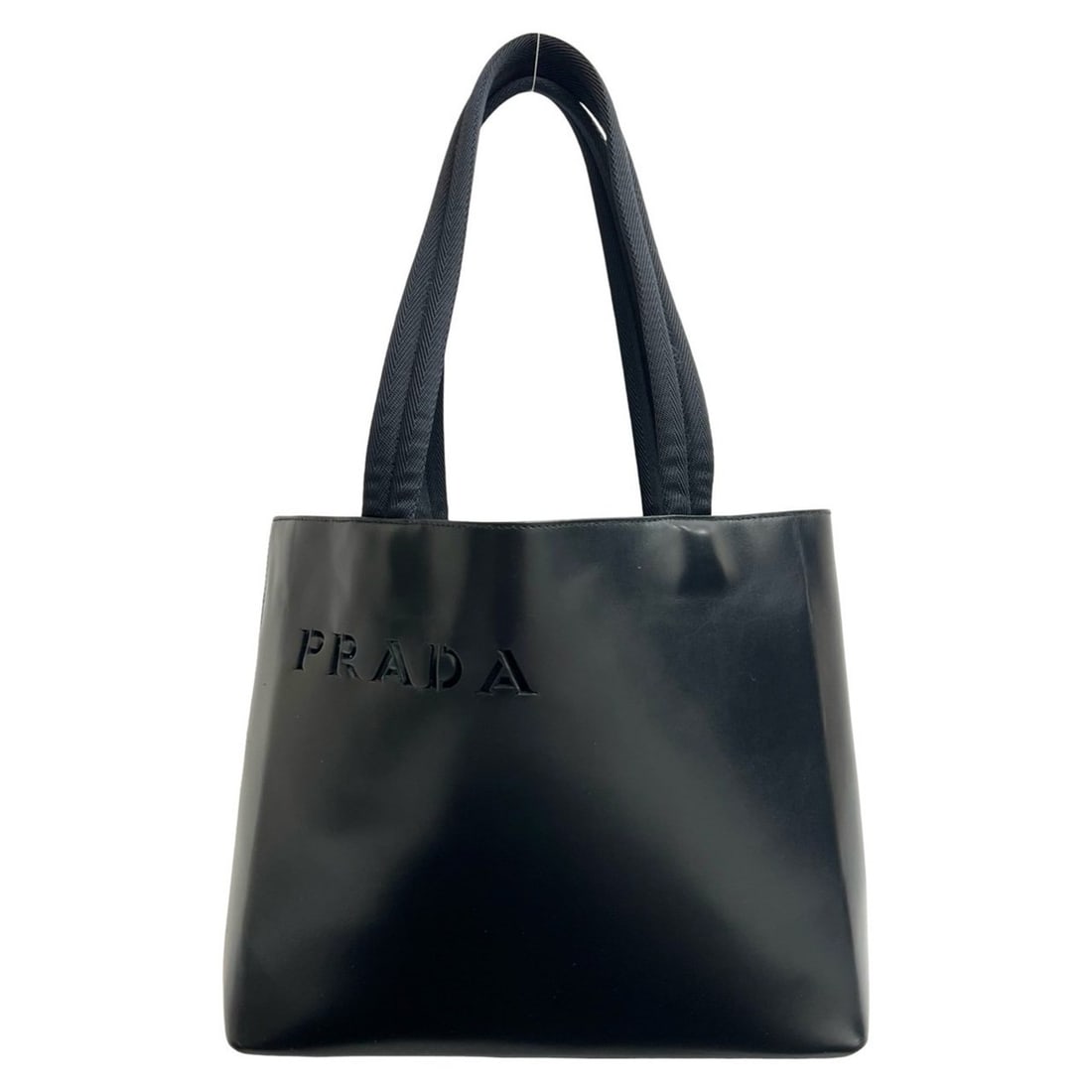 PRADA Prada Cutout Logo Leather Handbag, Mini Tote Bag, Boston Black 355-5: --- Catalog ---Category: SizeSize (HxWxD): 25cm x 28cm x 8cm / 9.84'' x 11.02'' x 3.14''Category: DesignType: Boston bag, Handbag, Pouch, Tote bagColor: BlackGender: WomenMaterial: Leather Category: G