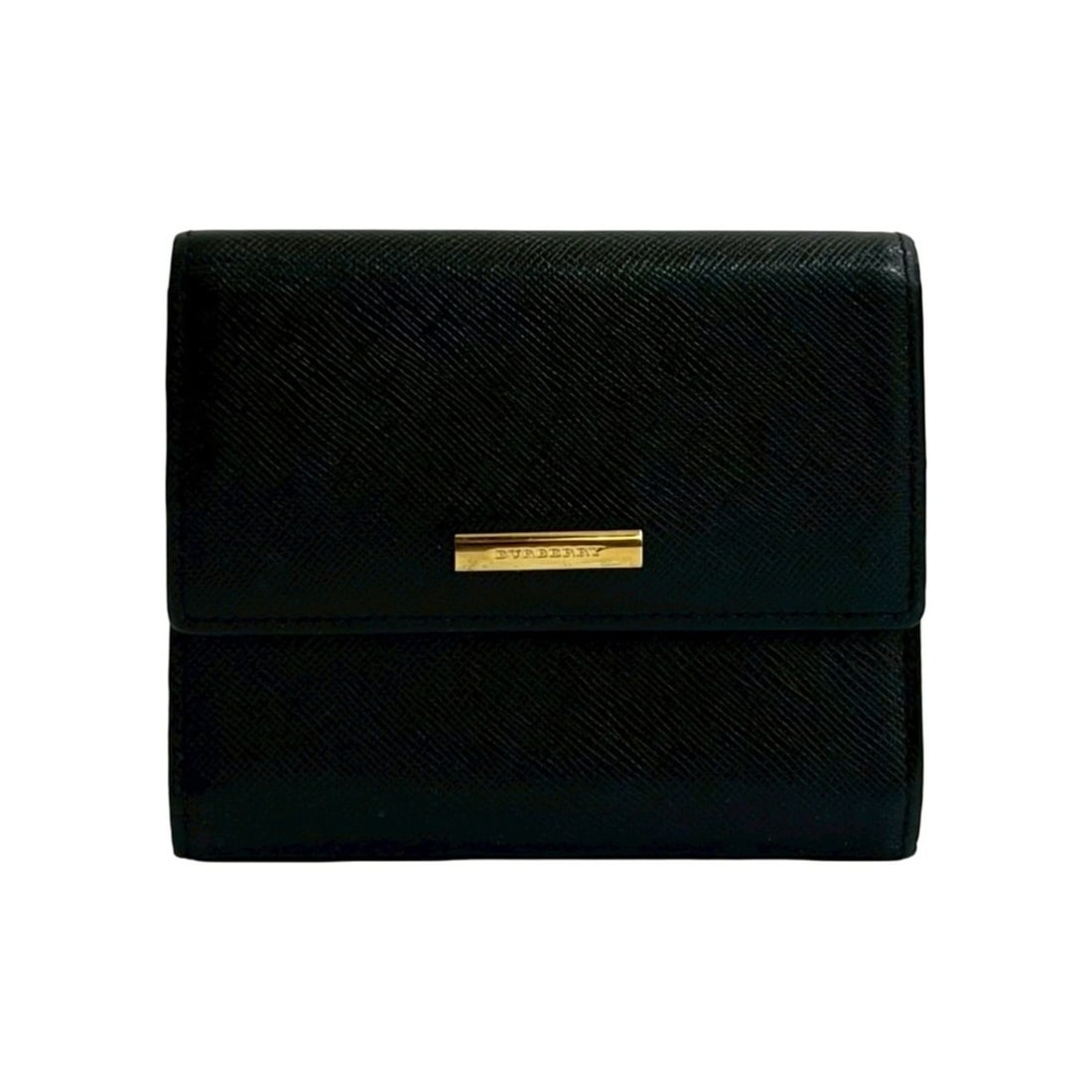 BURBERRY Nova Check Logo Leather Tri-fold Wallet with Card Case, Black, 82632 (1 of 17)