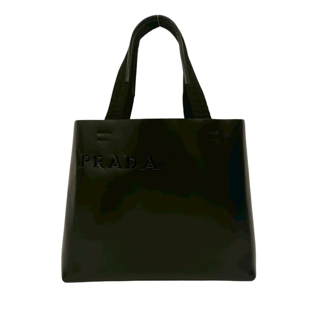 PRADA Prada Logo Cutout Leather and Nylon Handle Tote Bag Handbag Black 42343 with Card: --- Catalog ---Category: SizeSize (HxWxD): 24cm x 28cm x 8cm / 9.44'' x 11.02'' x 3.14''Category: DesignType: Handbag, Pouch, Tote bagColor: BlackGender: WomenMaterial: Leather , Nylon Category: Gener