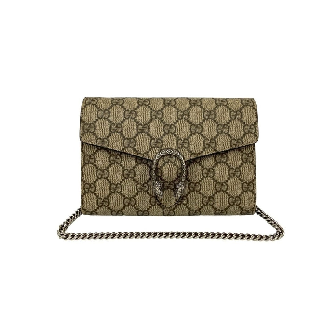 GUCCI Dionysus GG Supreme Leather Chain Shoulder Bag/Wallet/Pochette Brown 97530 (1 of 12)