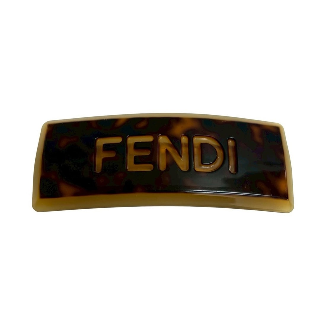 FENDI Logo Tortoiseshell Barrette Hairpin Hair Accessory for Women, Brown, 30423: --- Catalog ---Category: SizeSize (LxW): 3.5cm x 9cm / 1.37'' x 3.54''Category: DesignType: BarretteColor: BrownGender: WomenMaterial: PlasticCategory: GeneralBrand: Fendi--- Item List ---Section: Con