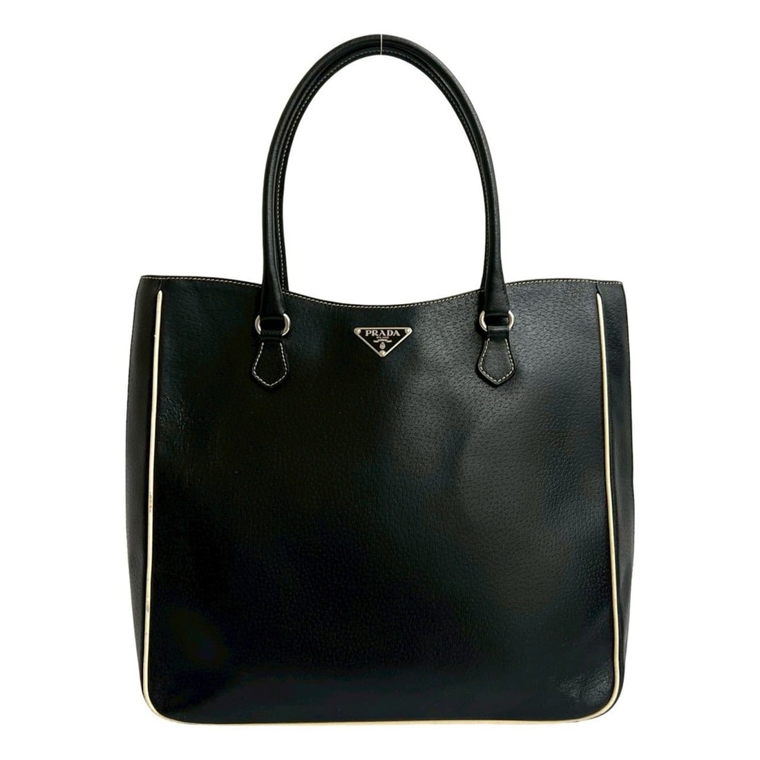 PRADA Prada Triangle Logo Plate Leather Handbag, Mini Tote Bag, Business Black 31213: --- Catalog ---Category: SizeSize (HxWxD): 28cm x 30cm x 8cm / 11.02'' x 11.81'' x 3.14''Category: DesignType: Handbag, Tote bagColor: BlackGender: WomenMaterial: Leather Category: GeneralBrand: Prada
