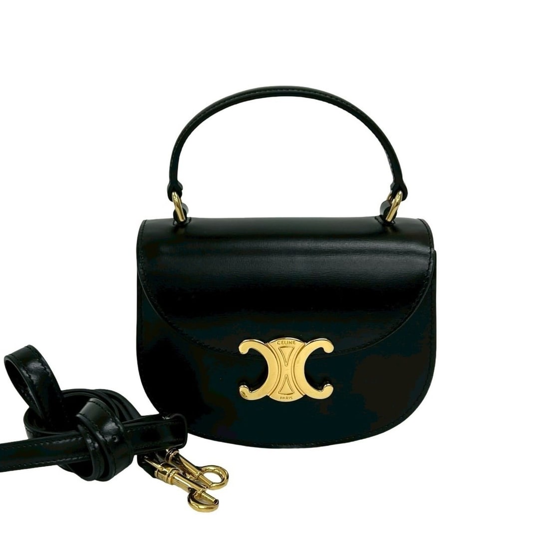 CELINE Mini Besas Claire Calfskin 2-Way Handbag/Shoulder Bag, Black, 67136: --- Catalog ---Category: SizeSize (HxWxD): 12cm x 15.5cm x 4.5cm / 4.72'' x 6.1'' x 1.77''Category: DesignType: Handbag, Shoulder bagColor: BlackGender: WomenMaterial: Leather Leather/Fur Type: Calfsk