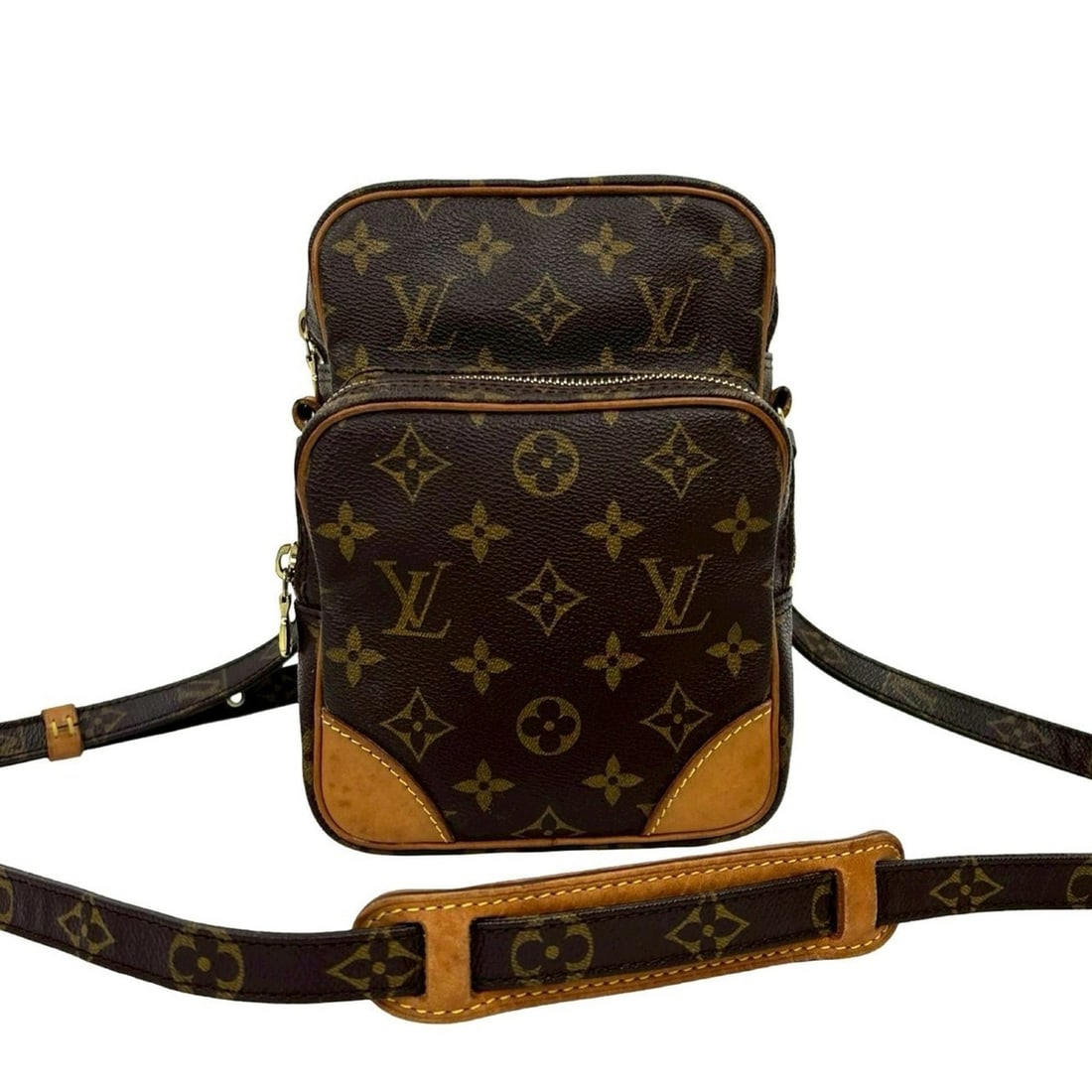 LOUIS VUITTON Amazon Monogram Leather Mini Shoulder Bag/Pochette Brown 85264 (1 of 12)
