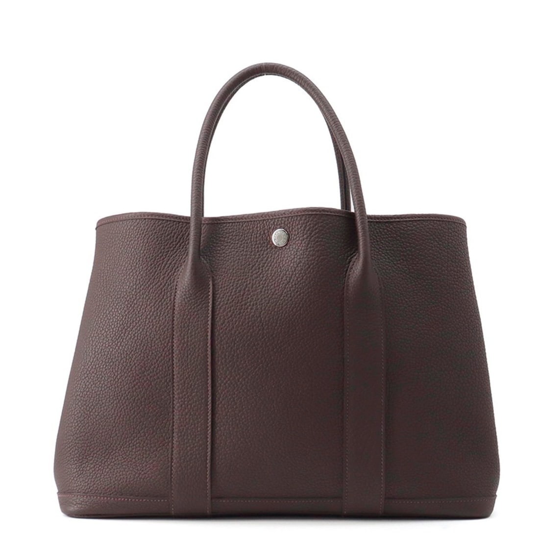 Hermes Hermès Garden PM Tote Bag, Ebene/Negonda, D Stamp: --- Catalog ---Category: SizeWeight: 890g / 1.96lb.Size (HxWxD): 26cm x 36cm x 18cm / 10.23'' x 14.17'' x 7.08''Category: DesignType: Tote bagColor: EbeneGender: WomenMaterial: Negonda leather Hardwar