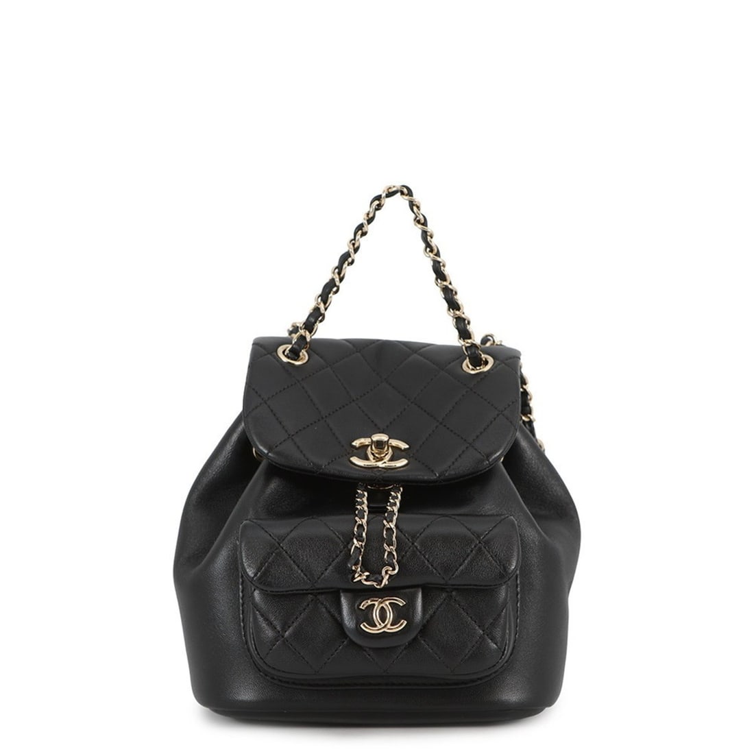 CHANEL Matelasse Coco Mark Lambskin Backpack AS2908 Bag Black: --- Catalog ---Category: SizeWeight: 470g / 1.03lb.Size (HxWxD): 18cm x 18cm x 12cm / 7.08'' x 7.08'' x 4.72''Category: DesignType: BackpackColor: BlackGender: WomenClosure: FlapMaterial: Leather Hard
