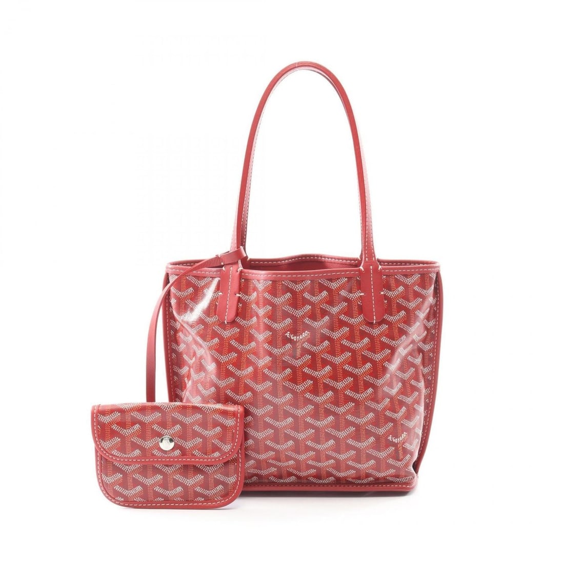 Goyard Anjou Mini Pouch Tote Bag, Coated Canvas and Leather, Women's, Red, Multicolor,: --- Catalog ---Category: SizeSize (HxWxD): 20cm x 21cm x 9cm / 7.87'' x 8.26'' x 3.54''Category: DesignType: Pouch, Tote bagColor: Multi-color, Red colorGender: WomenMaterial: Coated canvas , Leather