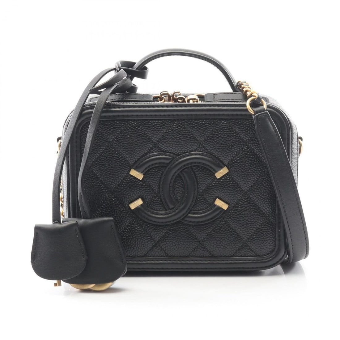 CHANEL CC Figley Vanity Bag, Shoulder Leather Calfskin, Women's, Black, A93343: --- Catalog ---Category: SizeSize (HxWxD): 15.5cm x 21cm x 7.5cm / 6.1'' x 8.26'' x 2.95''Category: DesignType: Shoulder bag, Vanity bagColor: BlackGender: WomenMaterial: Grained Calfskin Hardware Col