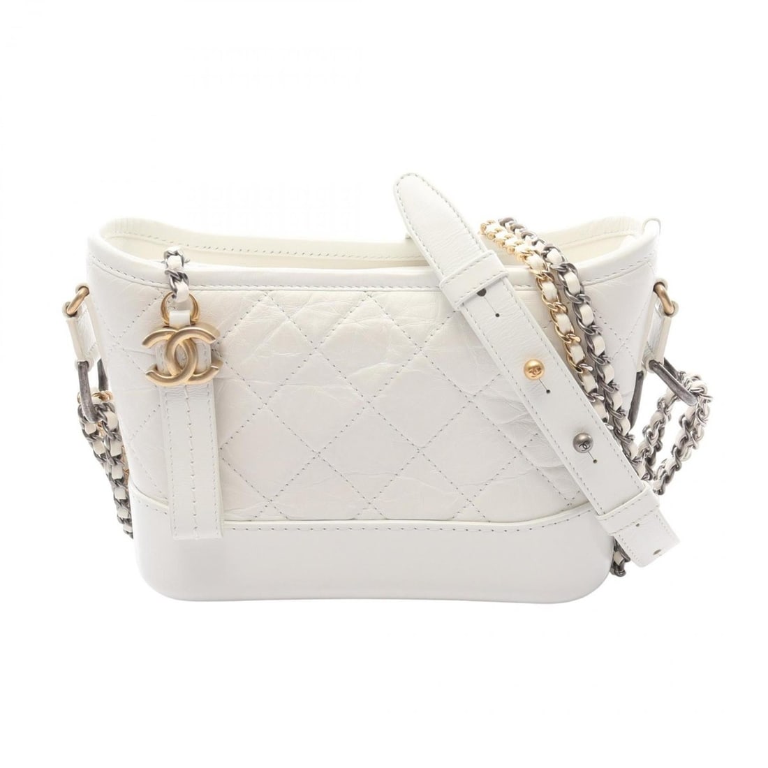 CHANEL Gabrielle de Chanel Small Hobo Shoulder Bag, Leather, Women's, White, A91810: --- Catalog ---Category: SizeSize (HxWxD): 15cm x 20cm x 8cm / 5.9'' x 7.87'' x 3.14''Category: DesignType: Shoulder bagColor: WhiteGender: WomenMaterial: Leather Category: GeneralMPN: A91810Brand: Ch