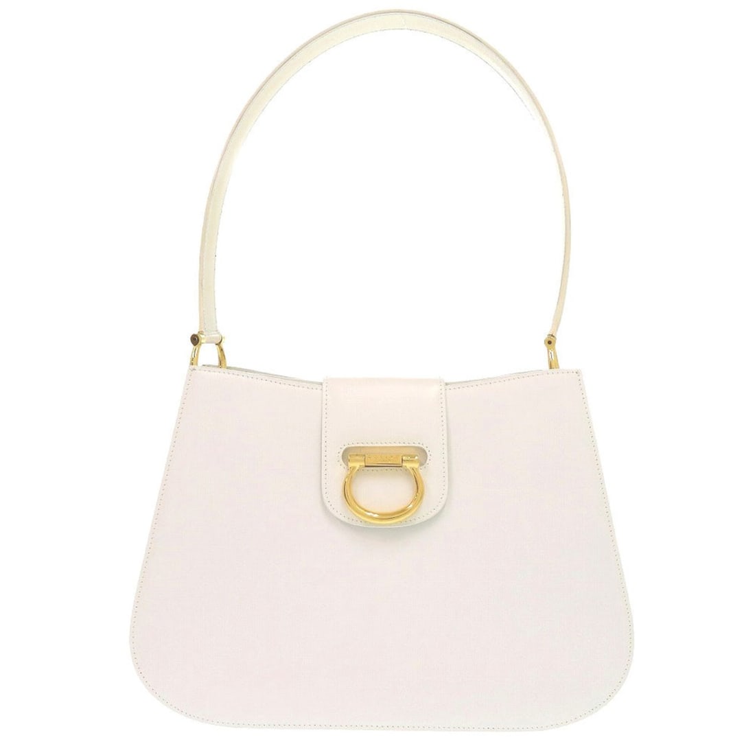 Excellent condition Celine F-98 1 vintage gold hardware leather white one-shoulder bag, 0822 (1 of 14)