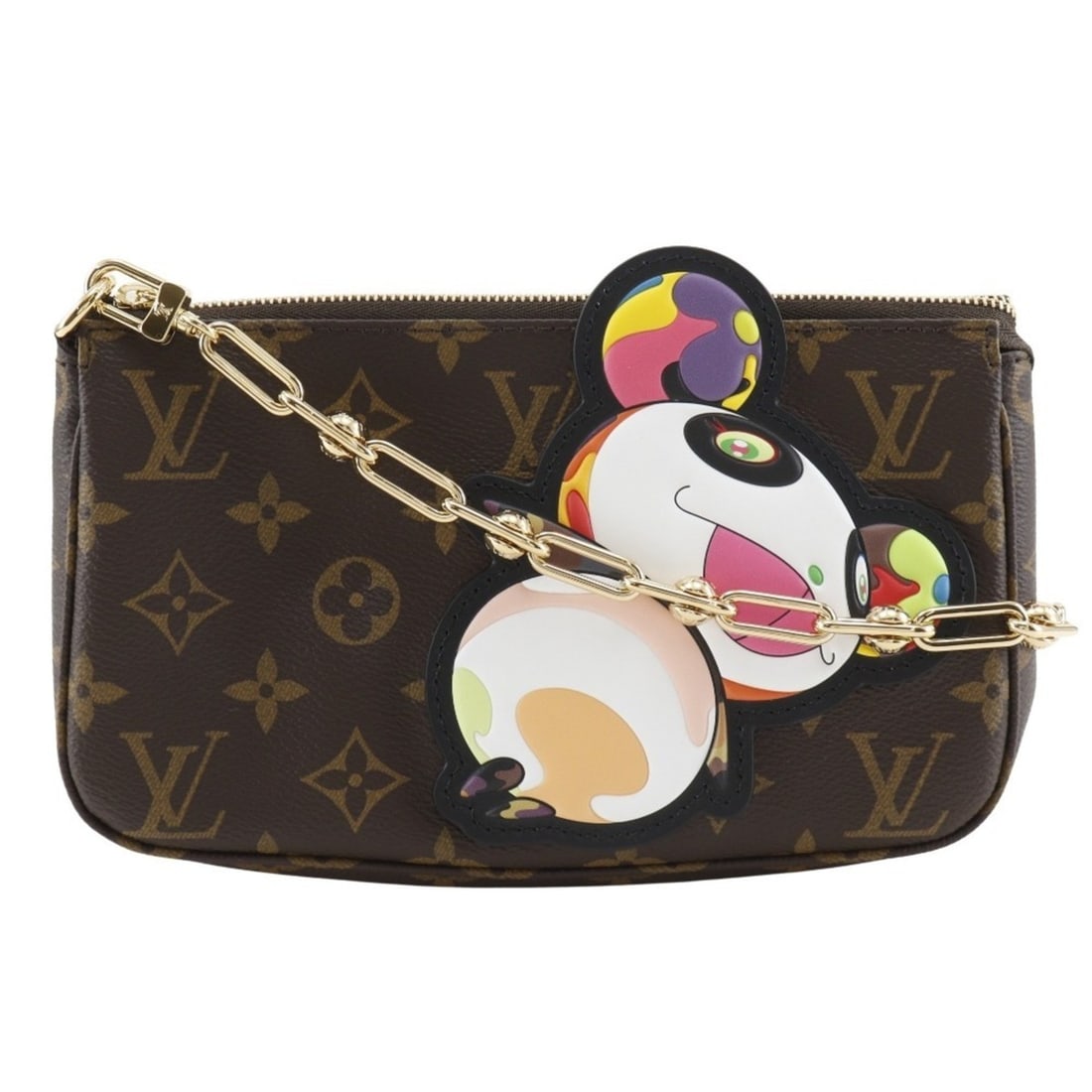 Louis Vuitton LVxTM Pochette Accessories Shoulder Bag/Pouch, Takashi Murakami Panda Design, M13440,: --- Catalog ---Category: SizeSize (HxWxD): 13cm x 21cm x 4cm / 5.11'' x 8.26'' x 1.57''Category: DesignType: Pochette, Shoulder bagColor: BrownGender: WomenMaterial: Monogram , Canvas Category: Genera