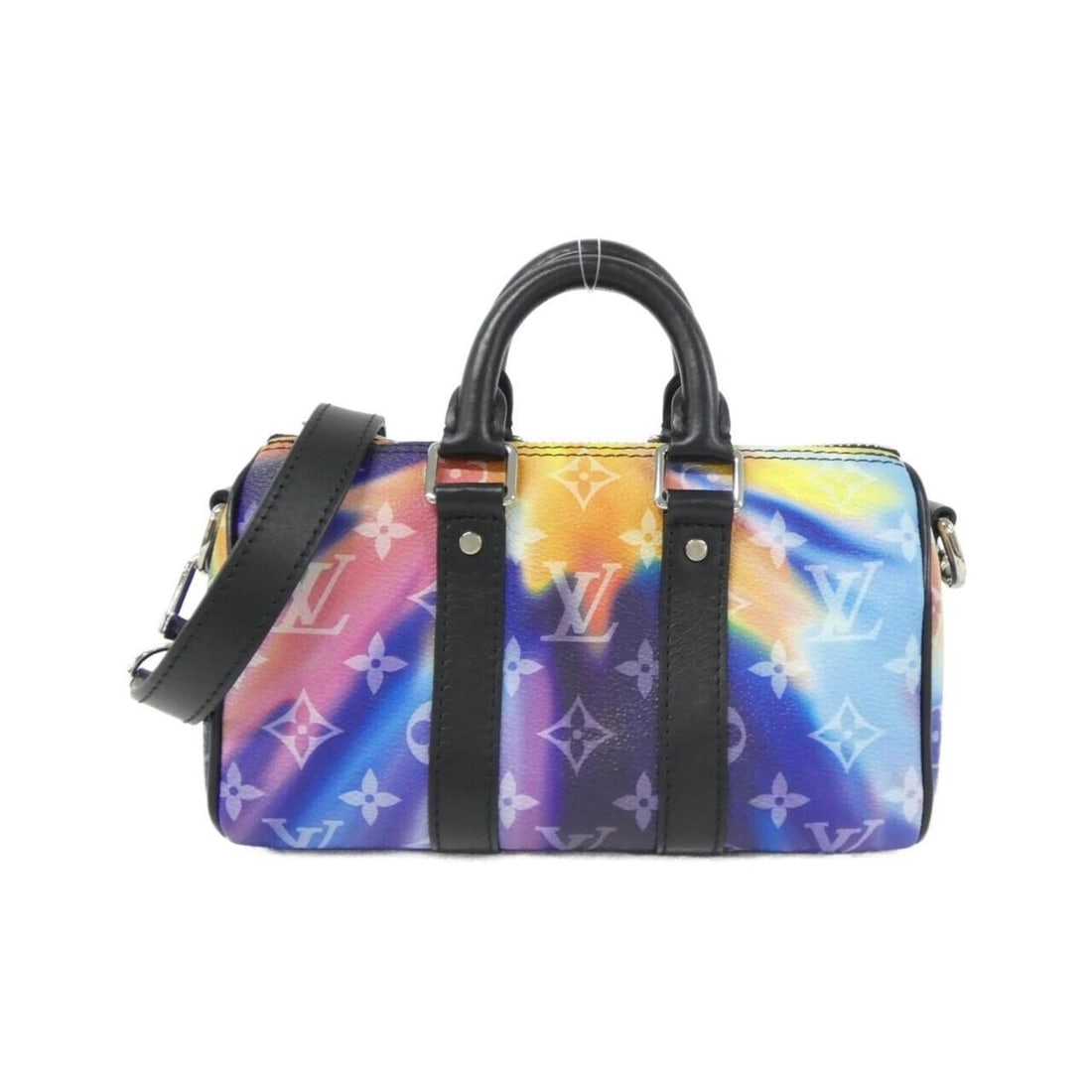 Louis Vuitton Monogram Sunset Keepall XS Boston Bag M80953: --- Catalog ---Category: SizeSize (HxWxD): 12cm x 21cm x 9cm / 4.72'' x 8.26'' x 3.54''Category: DesignType: Boston bagColor: Blue, PinkGender: Women,MenMaterial: Coated canvas Category: