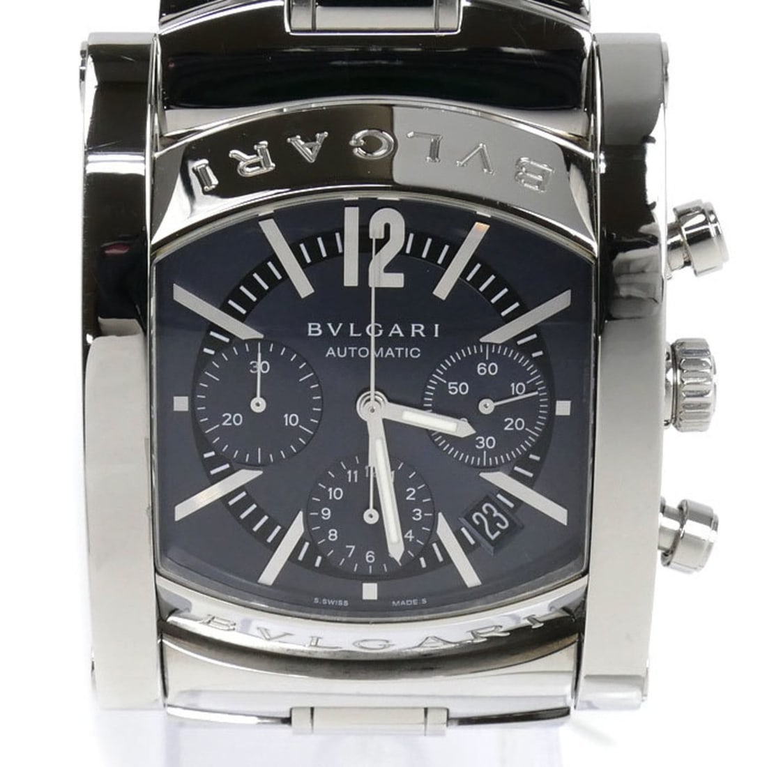 BVLGARI Assioma Chronograph Automatic Watch AA48SCH Men's: --- Catalog ---Category: SizeWrist Size: 18cm / 7.08''Case Diameter: 38mm / 1.5''Category: DesignType: WristwatchGender: MenColor (Dial): NavyCrystal Type: Sapphire glassMaterial (Band): Stainless ste