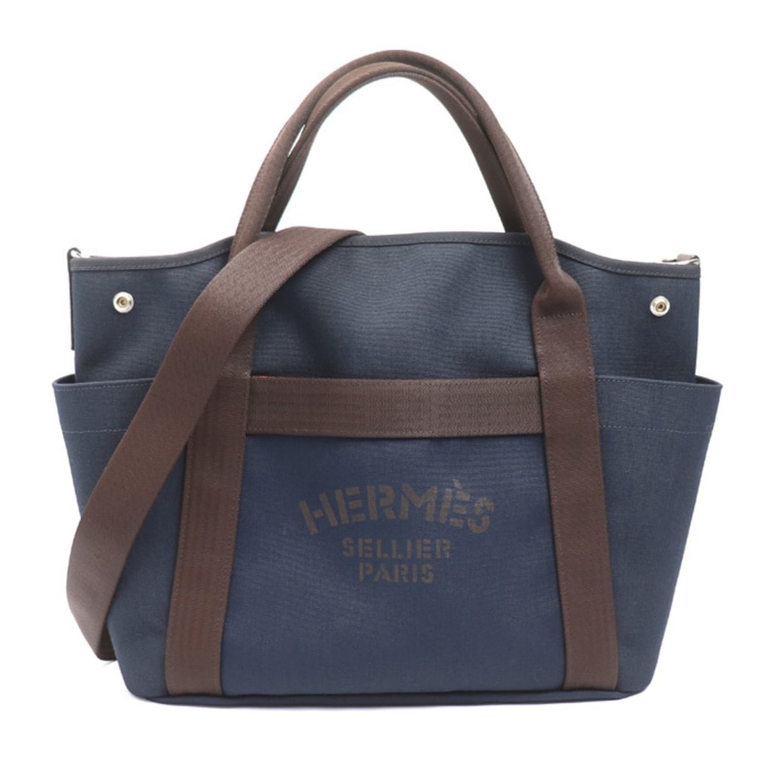 HERMES Sac de Pansage Groom 2-Way Shoulder Bag, Navy, with Hu U Stamp, Women's: --- Catalog ---Category: SizeSize (HxWxD): 33cm x 50cm x 15.5cm / 12.99'' x 19.68'' x 6.1''Category: DesignType: Shoulder bagColor: Feu, NavyGender: WomenCategory: GeneralBrand: HermesCountry of