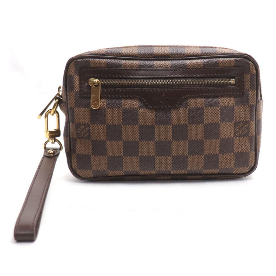 LOUIS VUITTON Pochette Bié Macau Second Bag Damier Brown N61739 for Men and Women: --- Catalog ---Category: SizeSize (HxWxD): 13.5cm x 21cm x 5cm / 5.31'' x 8.26'' x 1.96''Category: DesignType: Pochette, PouchColor: Brown, Damier CanvasGender: Men,WomenMaterial: Damier Canvas Catego