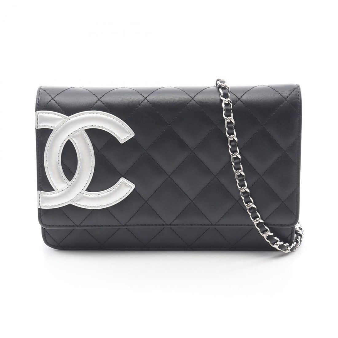 CHANEL Cambon Line Shoulder Bag, Leather, Women's, Black, Silver: --- Catalog ---Category: SizeSize (HxWxD): 12cm x 19cm x 3cm / 4.72'' x 7.48'' x 1.18''Category: DesignType: Shoulder bagColor: BlackGender: WomenMaterial: Leather Category: GeneralBrand: Chanel--- It
