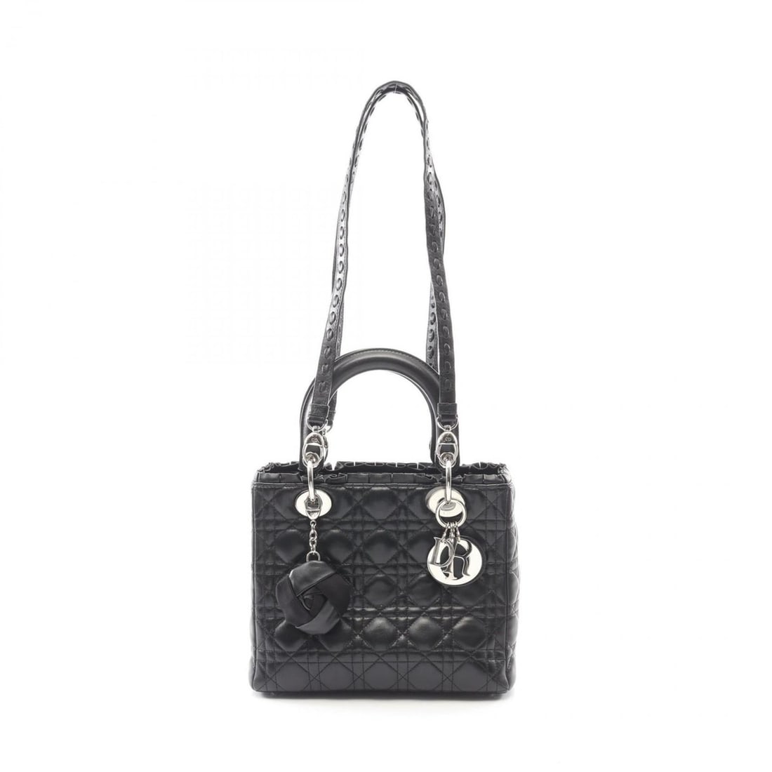 Christian Dior Dior Lady handbag, lambskin leather, black: --- Catalog ---Category: SizeSize (HxWxD): 20cm x 24cm x 11cm / 7.87'' x 9.44'' x 4.33''Category: DesignType: HandbagColor: BlackGender: WomenMaterial: Leather Leather/Fur Type: LambskinCategory: Gene