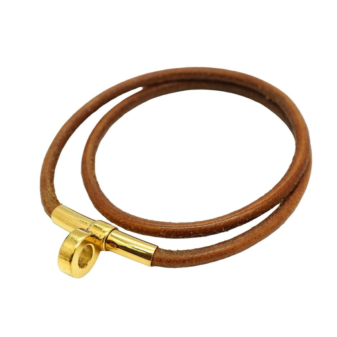 Hermes Hermès Double Kelly Bracelet, GP Plated Leather, Gold Brown, Women's: --- Catalog ---Category: SizeLength: 17cm / 6.69''Category: DesignType: Charm braceletColor: Brown, GoldGender: WomenMaterial: Gold plating, LeatherCategory: GeneralBrand: Hermes--- Item List ---Secti