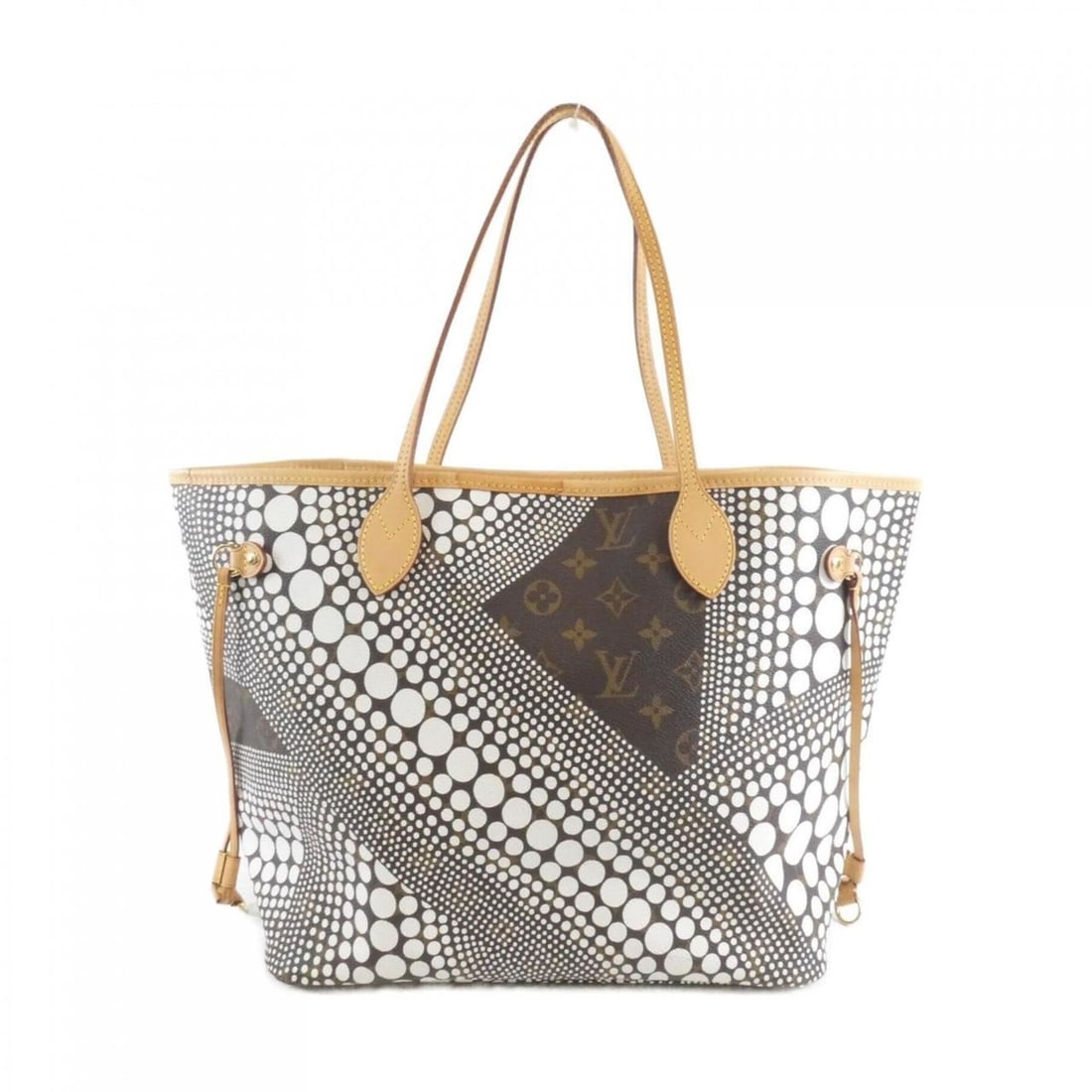 Louis Vuitton Monogram Wave (Yayoi Kusama) Neverfull MM M40684 Handbag: --- Catalog ---Category: SizeWeight: 510g / 1.12lb.Size (HxWxD): 28cm x 46cm x 16cm / 11.02'' x 18.11'' x 6.29''Handle Length: 47cm / 18.5''Category: DesignType: HandbagColor: Blanc, Marron,