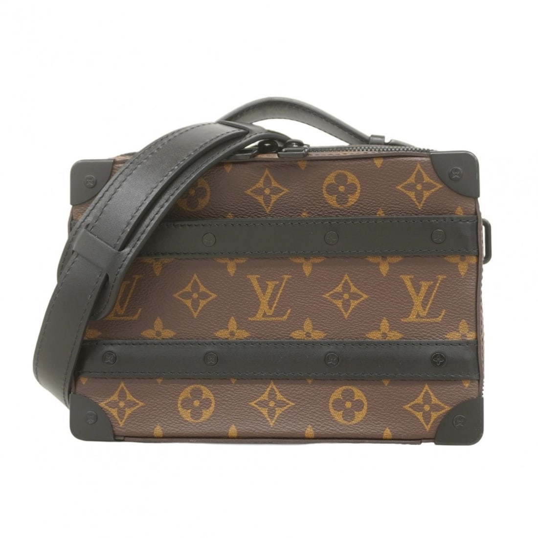 Louis Vuitton Monogram Macassar Handle Soft Trunk Shoulder Bag M45935 Brown/Black Women's (1 of 12)