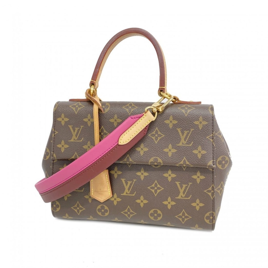 Louis Vuitton Monogram Cluny BB Handbag M42738 Brown Fuchsia 2-Way Bag for Women (1 of 11)