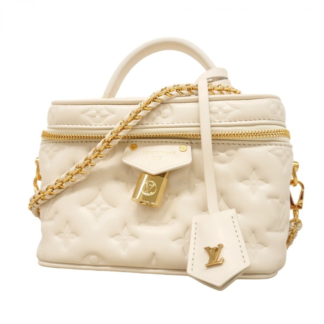 Louis Vuitton Vanity Bag, PM M25219, Cream, 2-Way Bag for Women: --- Catalog ---Category: SizeSize (HxWxD): 13.5cm x 19cm x 10.5cm / 5.31'' x 7.48'' x 4.13''Category: DesignType: Vanity bagColor: CreamGender: WomenCategory: GeneralMPN: M25219Brand: Louis Vuitton---