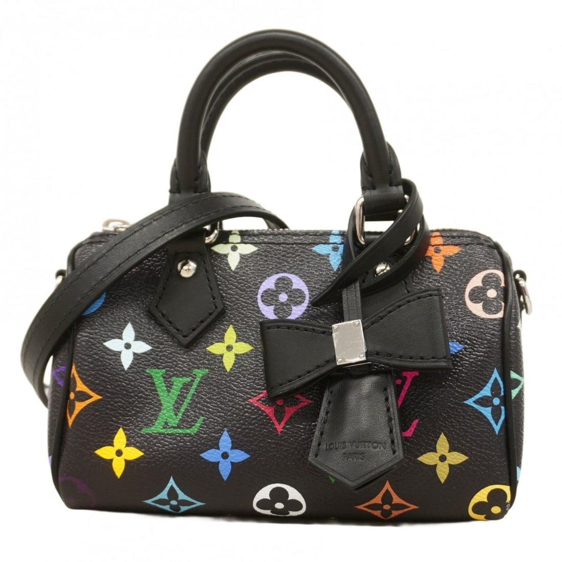 Louis Vuitton Monogram Multicolore Nano Speedy Handbag M13406 Noir 2-Way Bag for Women (1 of 19)