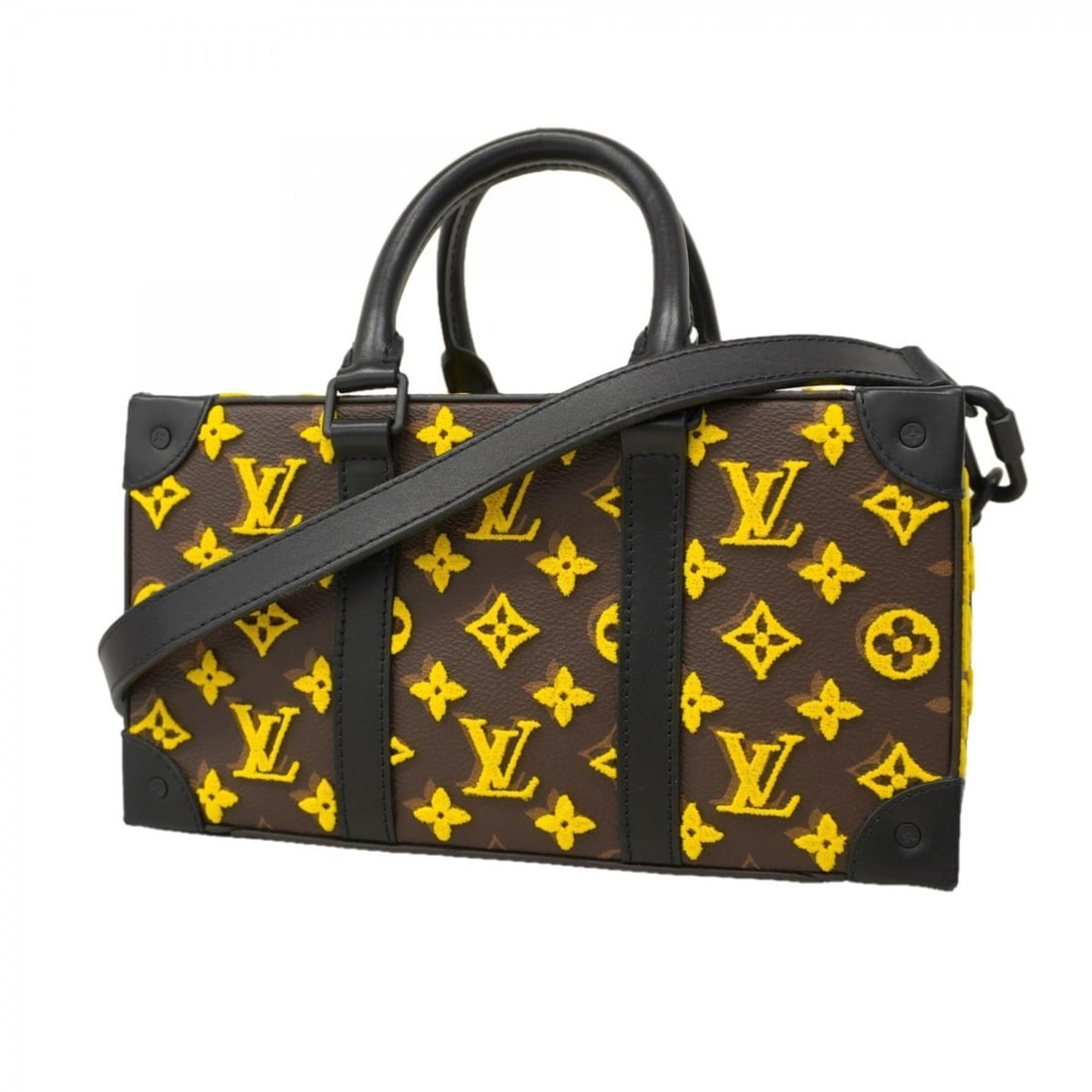 Louis Vuitton Monogram Tuftage Soft Trunk M45025 Brown Jaune 2-Way Bag for Men: --- Catalog ---Category: SizeSize (HxWxD): 14.5cm x 27cm x 12cm / 5.7'' x 10.62'' x 4.72''Category: DesignType: HandbagColor: Brown, JauneGender: MenCategory: GeneralMPN: M45025Brand: Louis Vuitton---