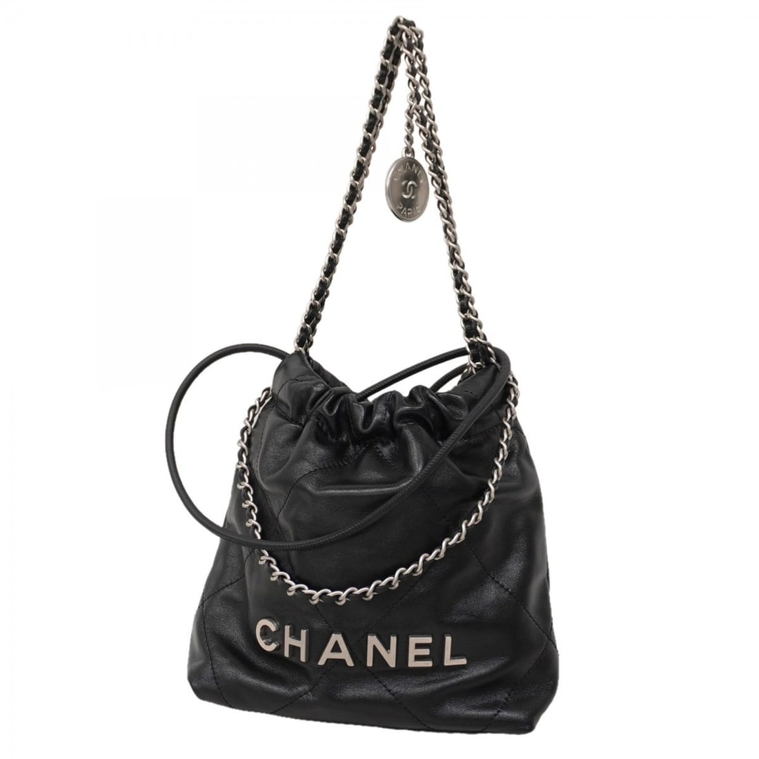 Chanel Shoulder Bag 22 Calfskin Black Women's (1 of 10)