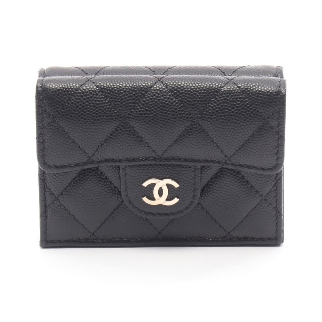 CHANEL Classic Small Flap Wallet Matelasse Trifold in Calfskin Leather, Black, Women's, AP0230: --- Catalog ---Category: SizeSize (HxWxD): 7.5cm x 10.5cm x 3cm / 2.95'' x 4.13'' x 1.18''Category: DesignType: Wallet (tri-fold)Color: BlackGender: WomenMaterial: Leather Leather/Fur Type: CalfskinCa