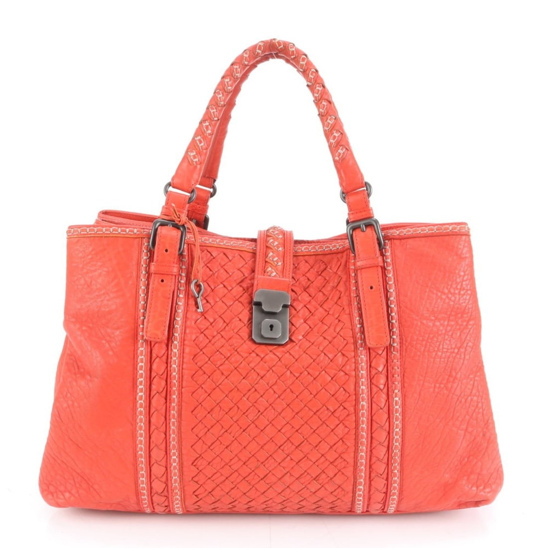 Bottega Veneta Intrecciato Braided Leather Tote Bag Shoulder Handbag Women's: --- Catalog ---Category: SizeSize (HxWxD): 25cm x 37cm x 17cm / 9.84'' x 14.56'' x 6.69''Strap Length: 41cm / 16.14''Category: DesignType: Shoulder bag, Tote bagColor: Red colorGender: WomenMaterial: